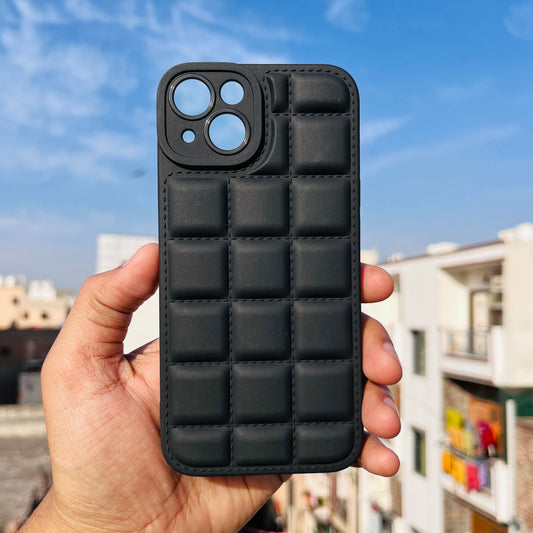 Black Cube Puffon silicone Case for Apple IPhone 13