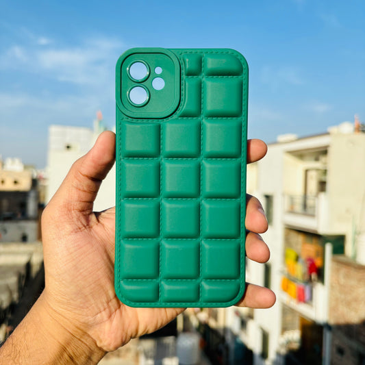 Green Cube Puffon silicone Case for Apple IPhone 11