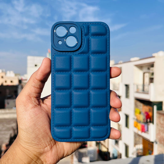 Blue Cube Puffon silicone Case for Apple IPhone 13