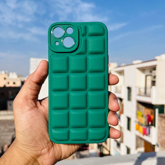 Green Cube Puffon silicone Case for Apple IPhone 13