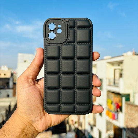Black Cube Puffon silicone Case for Apple IPhone 11