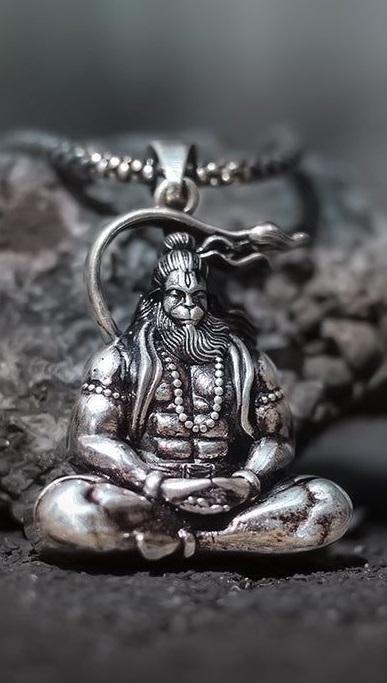 Hanuman Silver Locket With Chain - Wayoftrend