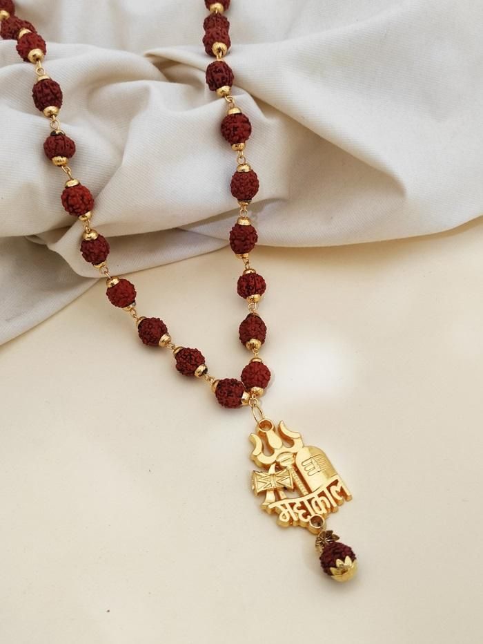 Rudraksha Mala with Mahakal and Trishul Pendant - Wayoftrend