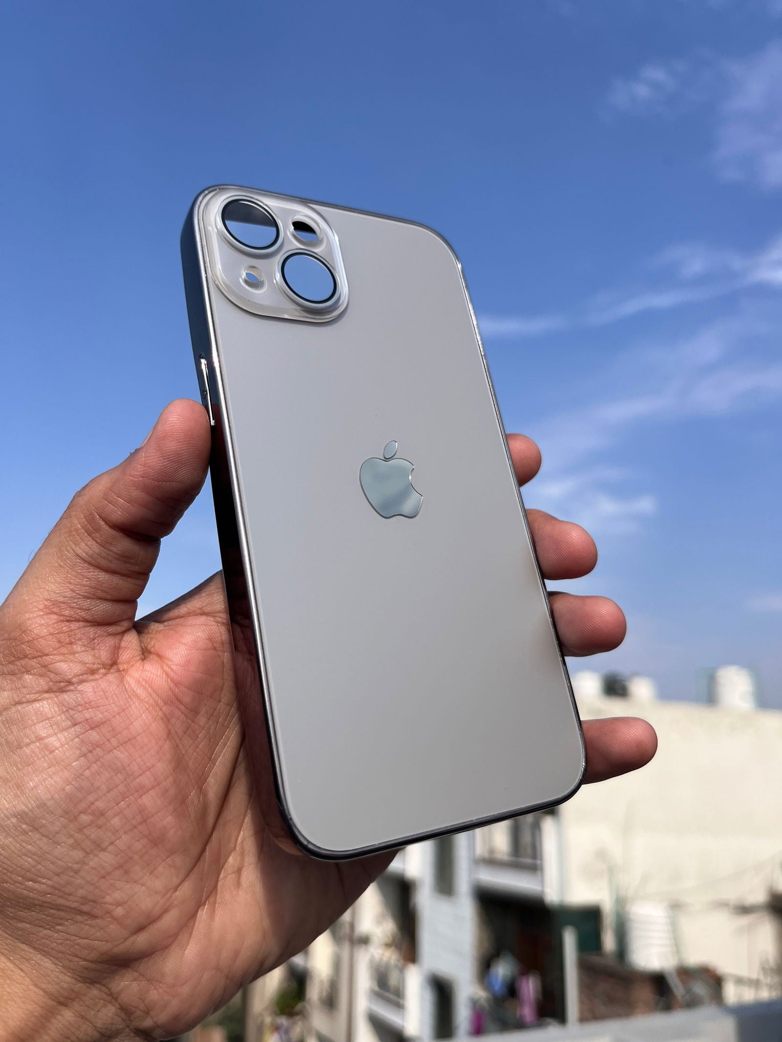 Titanium Grey Electroplated Chrome Glass Lense Case For Apple Iphone 13 - Wayoftrend