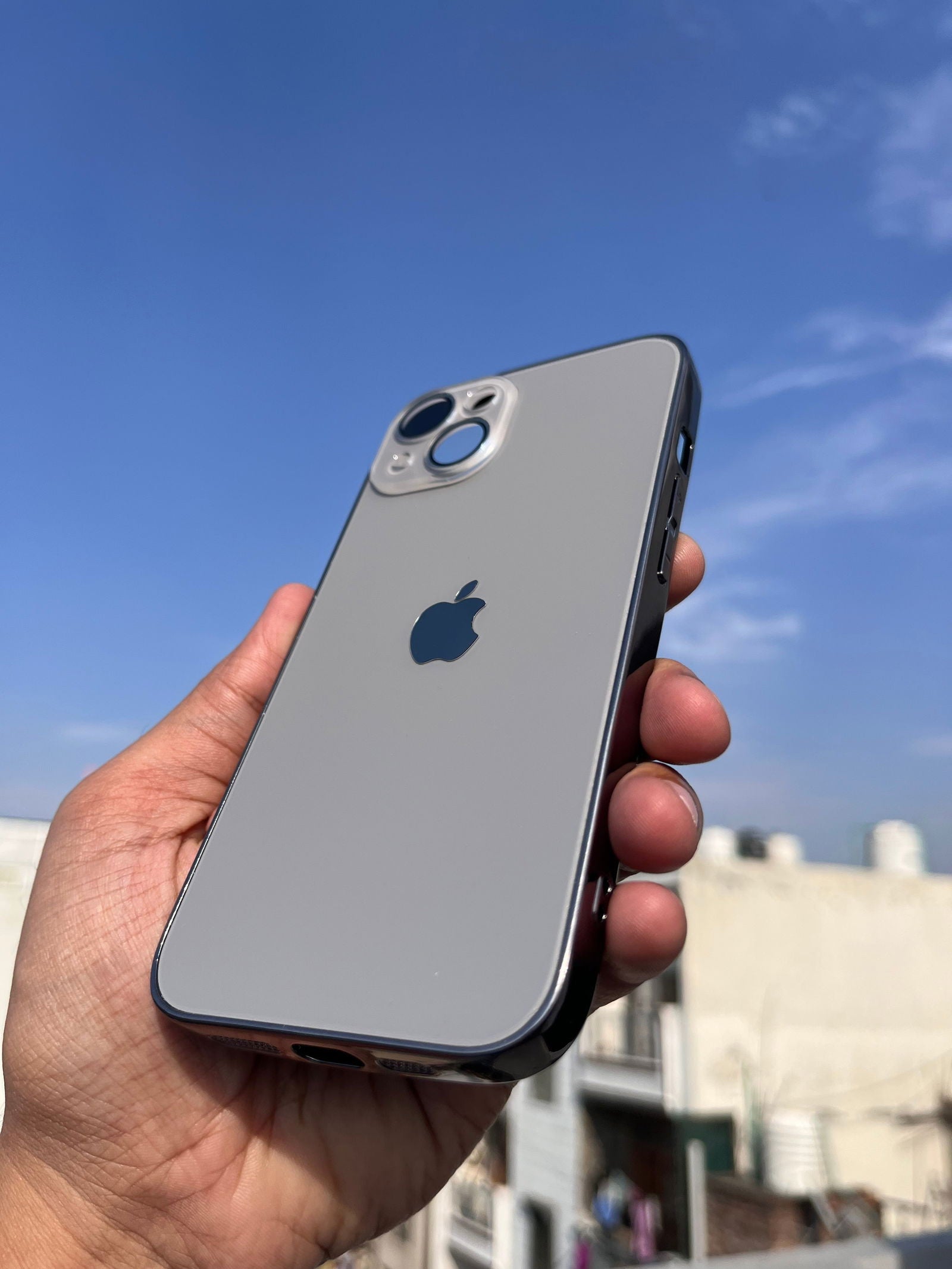 Titanium Grey Electroplated Chrome Glass Lense Case For Apple Iphone 13 - Wayoftrend