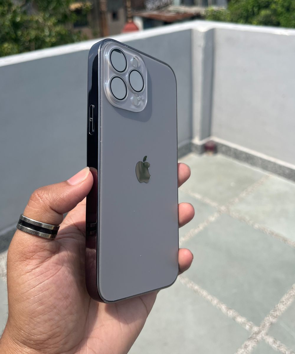 Titanium Grey Electroplated Chrome Glass Lense Case For Apple Iphone 15 Pro - Wayoftrend