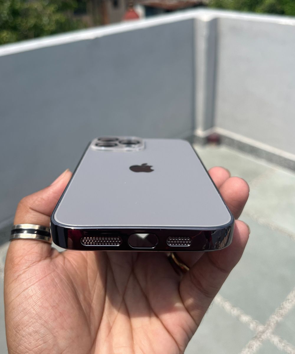 Titanium Grey Electroplated Chrome Glass Lense Case For Apple Iphone 15 Pro - Wayoftrend